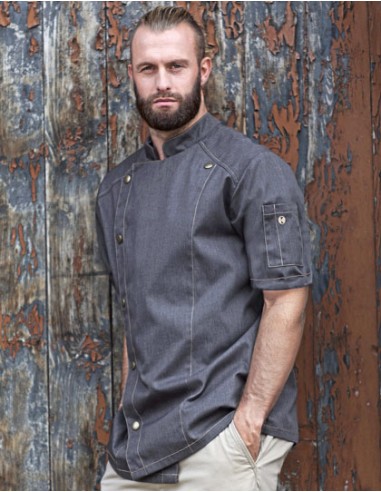 KAL-JM32-Short-Sleeved Chefs Jacket Jeans Style